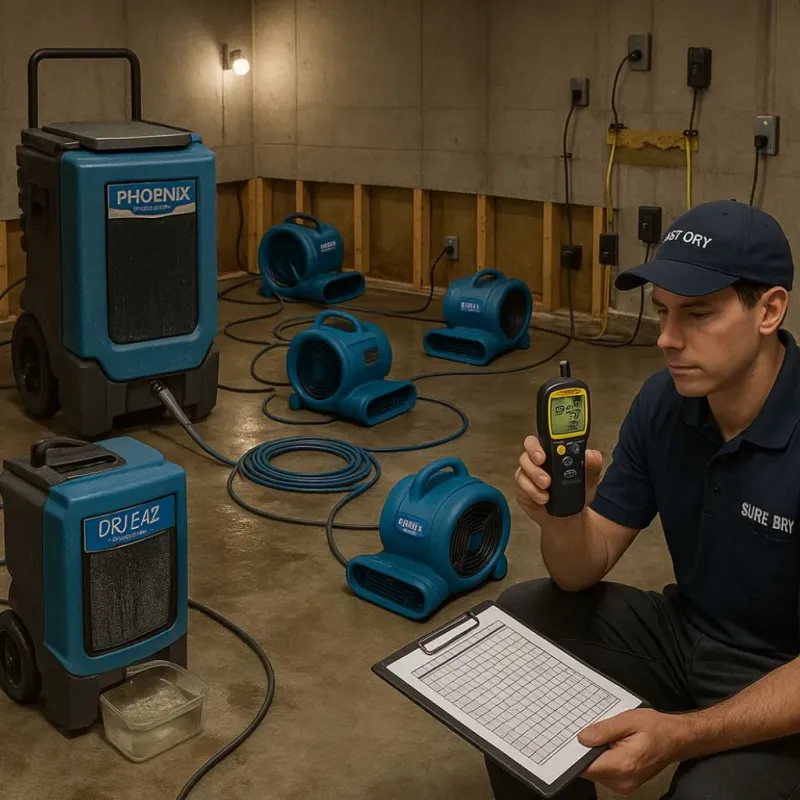 Structural Drying and Dehumidification process in Vinton, TX